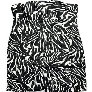 Snap Strapless Zebra Print Mini Dress (20W)
